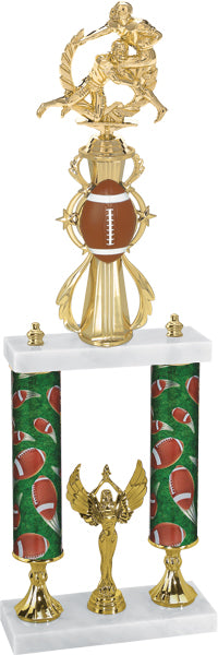 Football Sport Color Riser Two-Post Trophy [T2PCSR30-FB]
