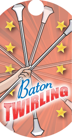 Baton Twirling Dog Tag Insert [DT-1467]