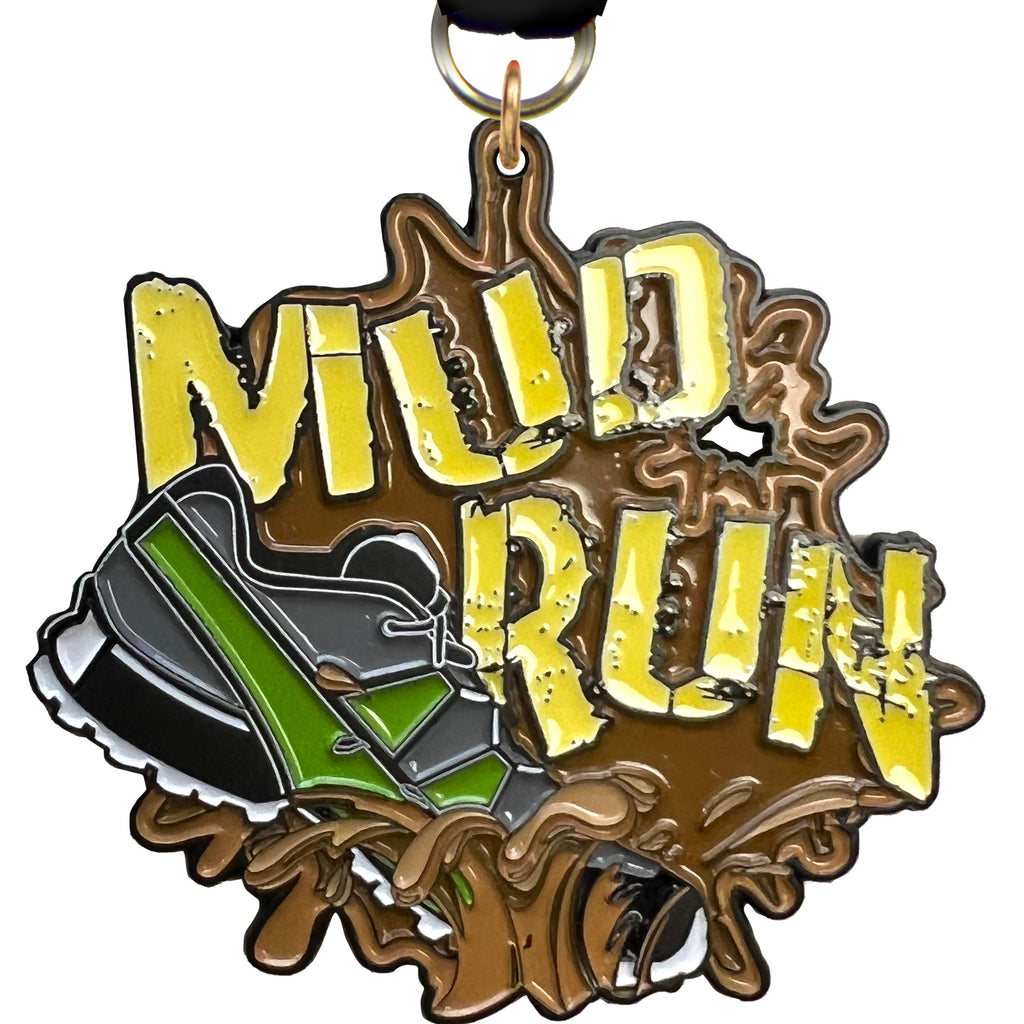 Mud Run 2.5" Glow in the Dark Enameled Medal - TD Exclusive!  MDRN