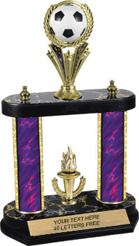 Soccer Spinning Ball 13" Two Post Trophy [T2PSB2D13-SC]