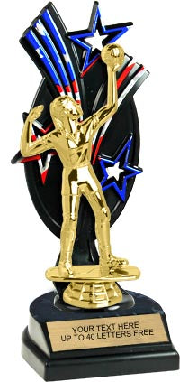 Triple Star Backdrop Trophy [T3S-BLK-RWB]