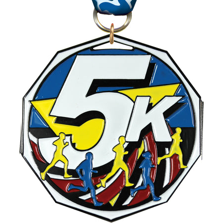 5K Decagon Painted Medal [MDCM2-5K]