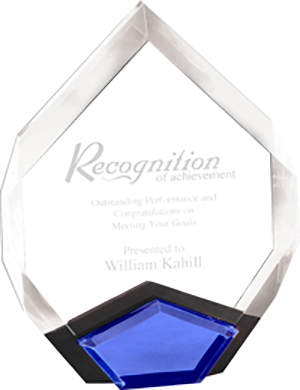 Diamond Themed Faceted Acrylic Awards [BLUE]