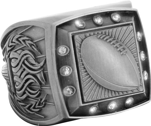 Championship Ring with Activity Insert- Football Silver [RGSJ-S-12ST-FB]