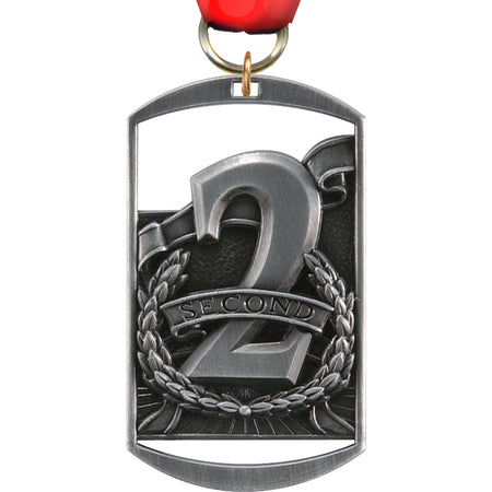 2nd Place Dog Tag Medal - 2.75" [M275DT-2ND]