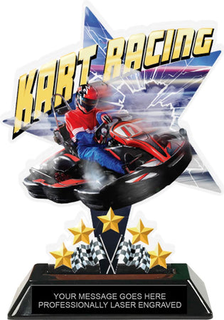 Go Kart Shattered Star Colorix Acrylic Trophy- 7 inch [TACR7-STR-KART-Q]