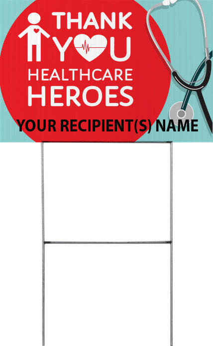Thank You Healthcare Heroes Yard Sign - 18 x 12 inch [YS1812-CRNV-MED]