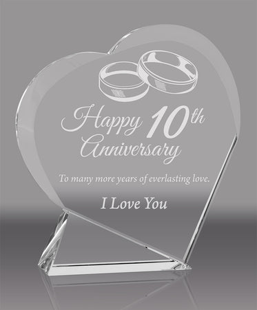 Crystal Heart on Crystal Wedge Base [CYHTB-7-X]