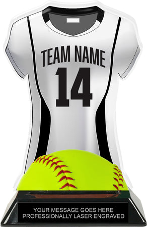 Softball Jersey Colorix-T Acrylic Trophy- White [TACR7-JSY-SB-WHT-Q]