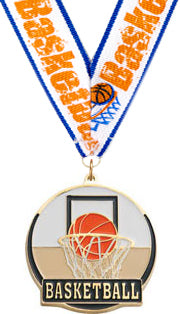 Basketball Enameled Medal [M2EP-BK]