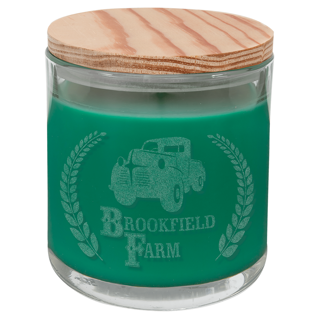 14oz Fresh Pine Candle in Glass with Wood Lid [CJDL05-6-FP]