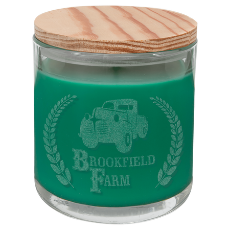 14oz Fresh Pine Candle in Glass with Wood Lid [CJDL05-6-FP]