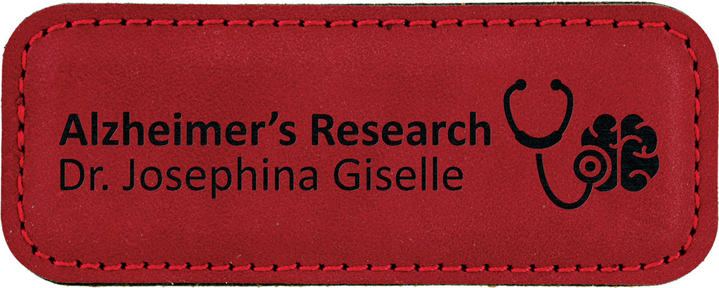 Leatherette Rectangle Badge - Rose [BJRCTS-7]