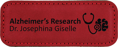 Leatherette Rectangle Badge - Rose [BJRCTS-7]