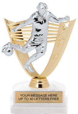 Soccer Male Victory Backdrop Figure on Horseshoe Base [THSVYB-8-SCM]