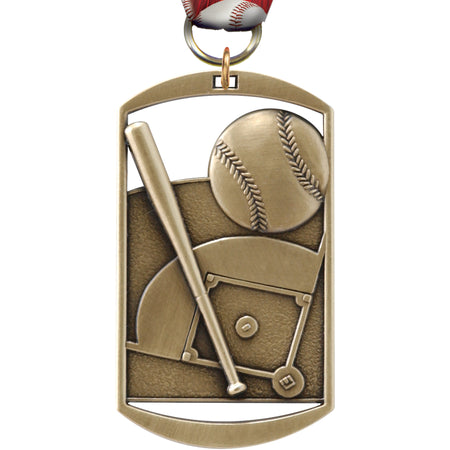 2.75" Baseball Dog Tag Medal [M275DT-BS]