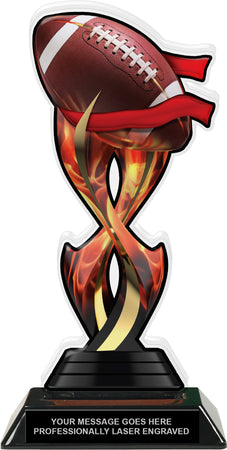 Flag Football Tribal Flames Acrylic Trophy - 10 inch [TACR10-TF-FLGFB-Q]