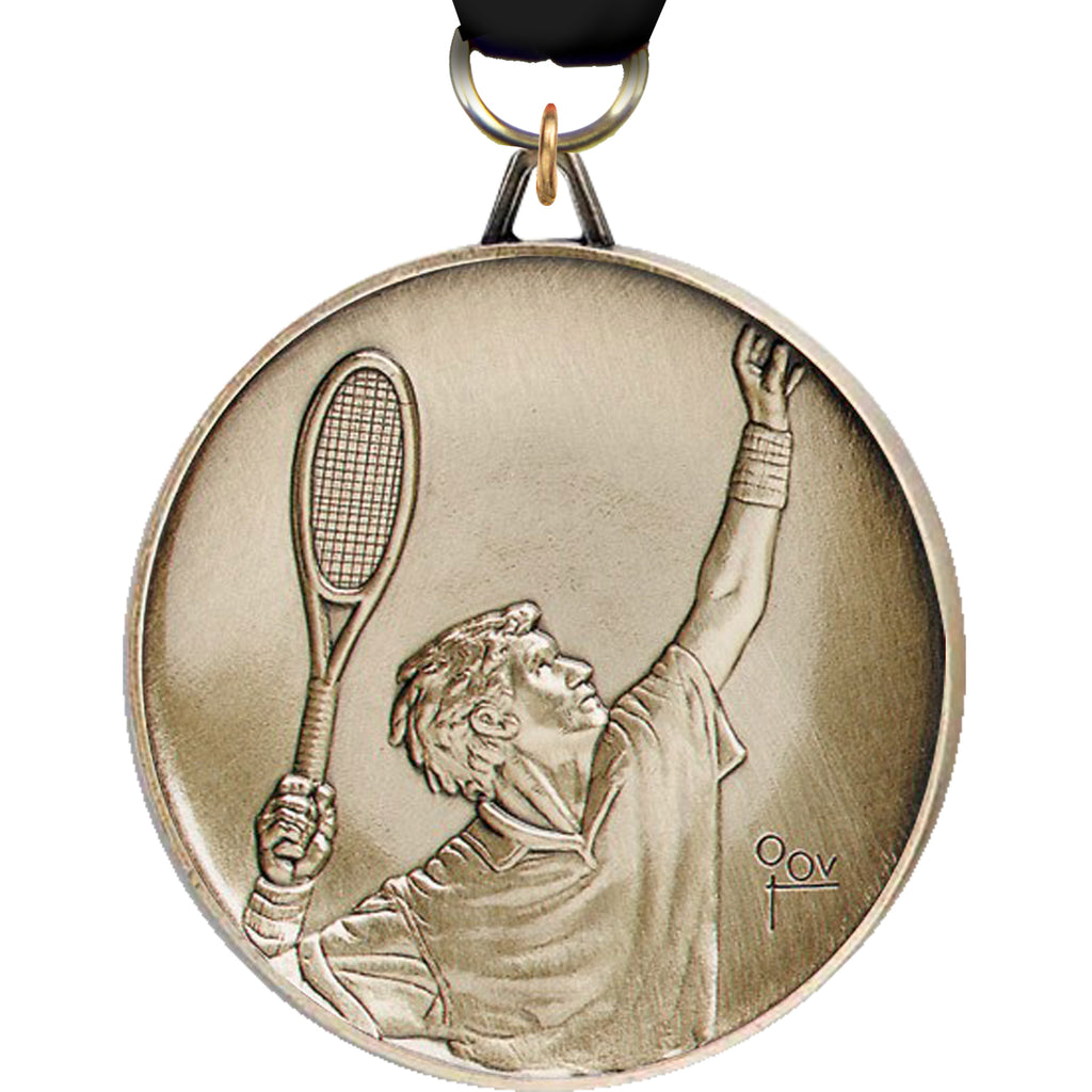2.5 inch Premium Satin Finish Medal - Tennis Male [MF92-TNM]