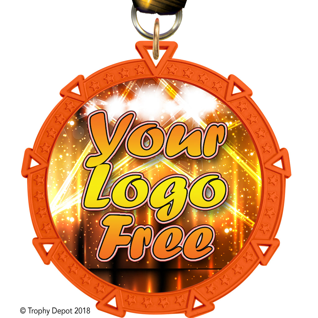 2.5" Orange Starforce Custom Insert Medal - TD Exclusive! [MX36STR-ORG]