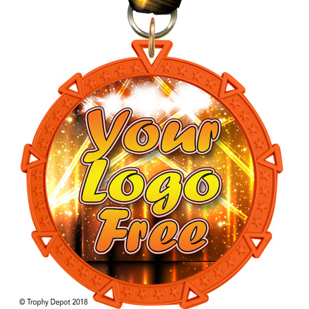 2.5" Orange Starforce Custom Insert Medal - TD Exclusive! [MX36STR-ORG]