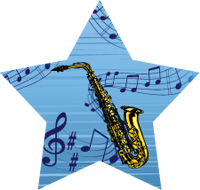 Music- Saxophone Star Insert [ST-1107]