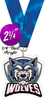 Wolves Mascot Shield Colorix Acrylic Medal [MACR275-MSCT-WLF-Q]