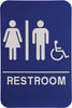 ADA 6 x 9 Blue/White Unisex Accessible Restroom Sign [AJDA-203]