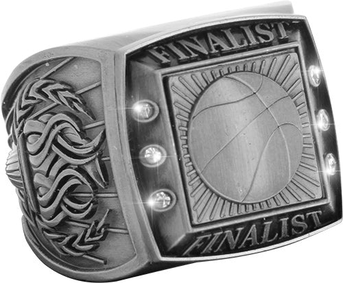Finalist Championship Ring with Activity Insert- Basketball Silver [RGSJ-S-FIN-BK]