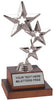 Silver Triple Star Figure on Wood Base Trophy [TWB-TS-S]