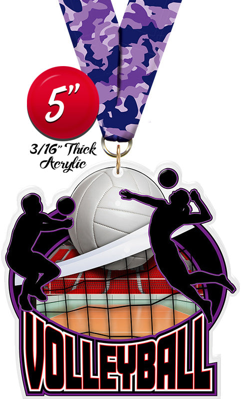 Volleyball Colorix-M Acrylic Medal [MACR5-VB-Q] – Trophy Depot