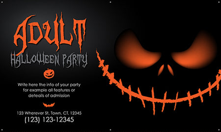 Halloween Vinyl Banner- Scary Pumpkin [VB-HLLWN-PMK]
