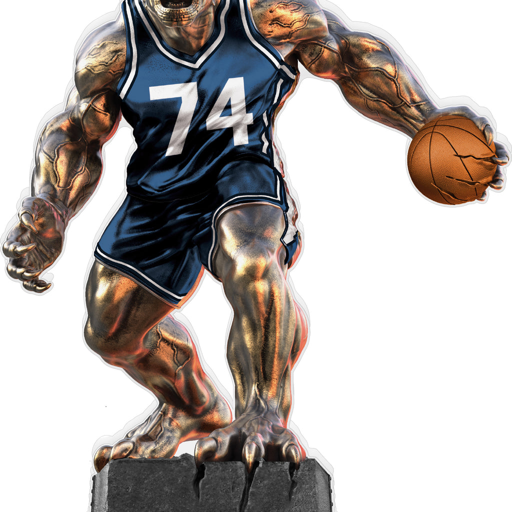 Beast Basketball Choose Your Number Acrylic Trophies - Navy