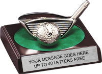 Golf Driver & Ball Silver Plated Award [GLSP39]