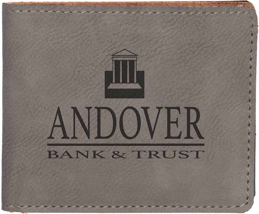 Gray Leatherette Bifold Wallet [LWJ-373]