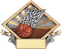 Basketball Color Diamond Resin Trophy [RCD75-BK]