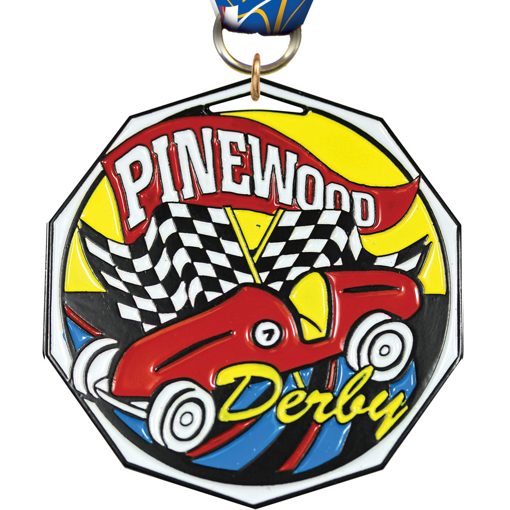 Derby Decagon Painted Medal [MDCM2-PNWD]