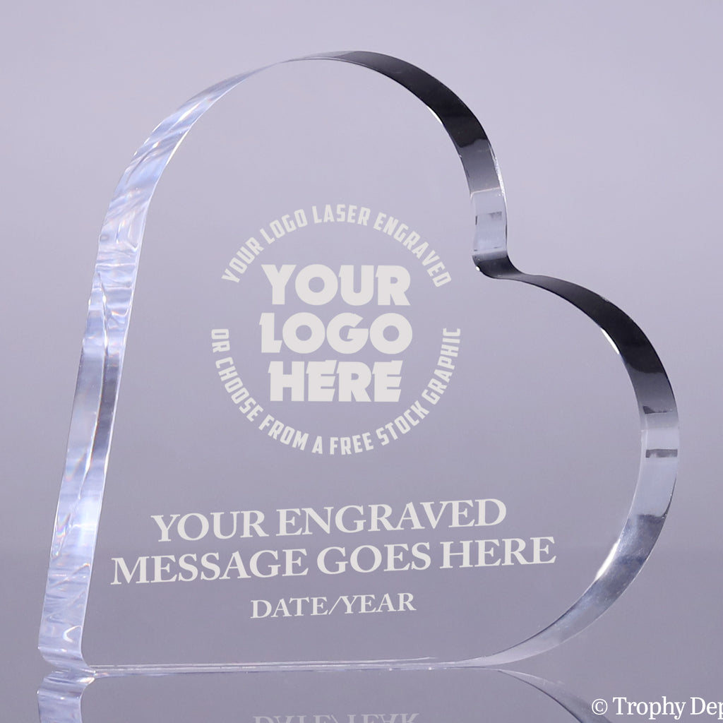 Acrylic Heart Awards - Engraved