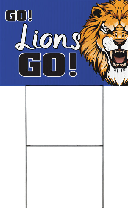 Lion Mascot Yard Sign - 18 x 12 inch [YS1812-MSCT-LION]