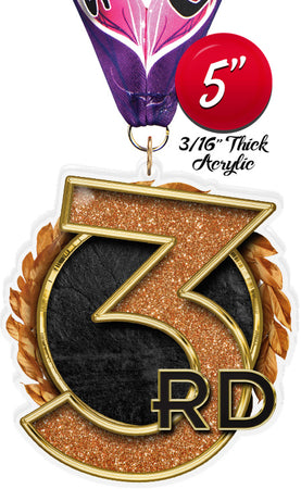 3rd Colorix-M Acrylic Medal [MACR5-3RD-Q]