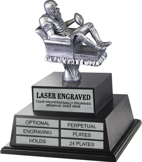 Silver Finish Armchair Fantasy Football Twin Tier Perpetual Trophy [TMPP2L-AC-FFB-S]