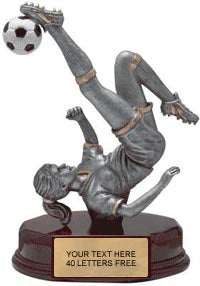 Soccer Pewter & Gold Resin Sculptures on Piano Finish Base- Female