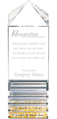 Premium Fluted Pillar Acrylic - 8 x 3 x 3 GOLD [AFP8-GOLD]