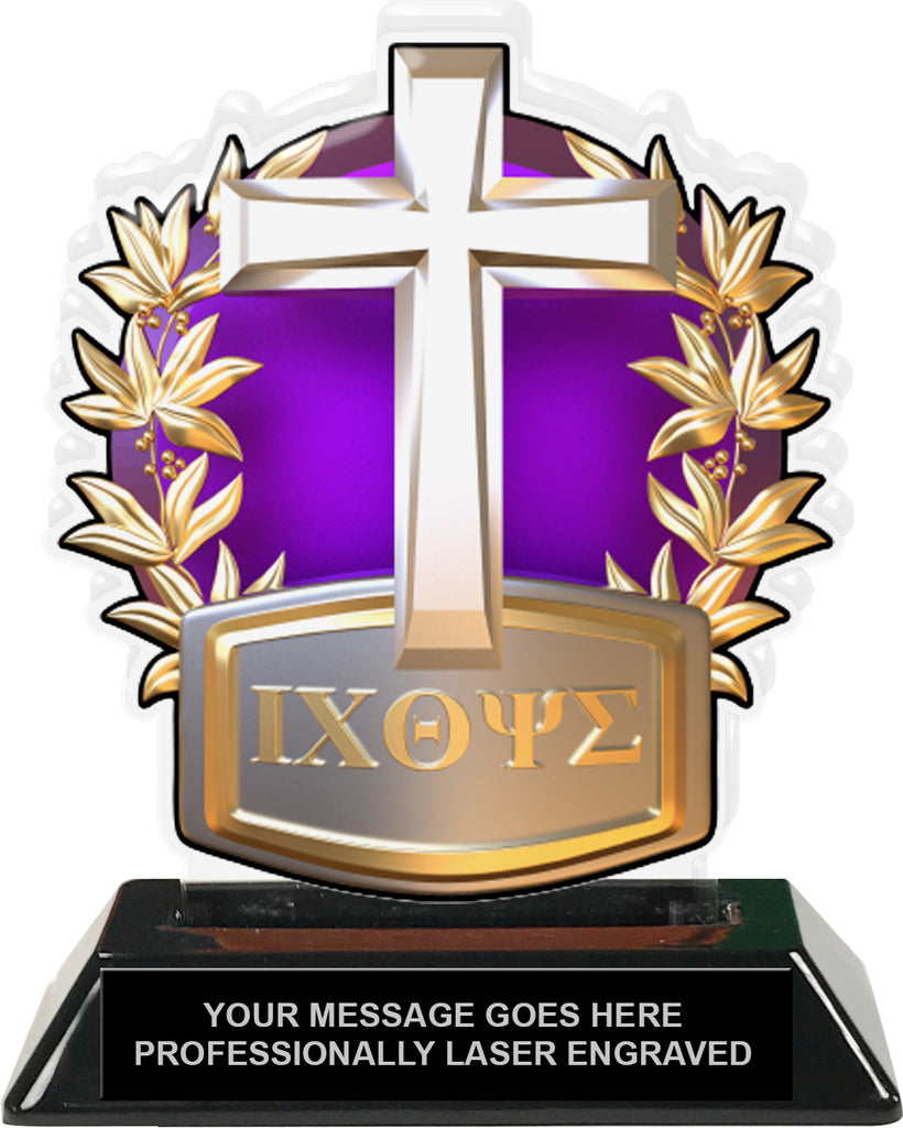Religion Cross Colorix-T Acrylic Trophy [TACR6-RL-CRSS-Q]