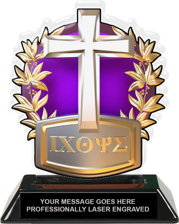 Religion Cross Colorix-T Acrylic Trophy [TACR6-RL-CRSS-Q]