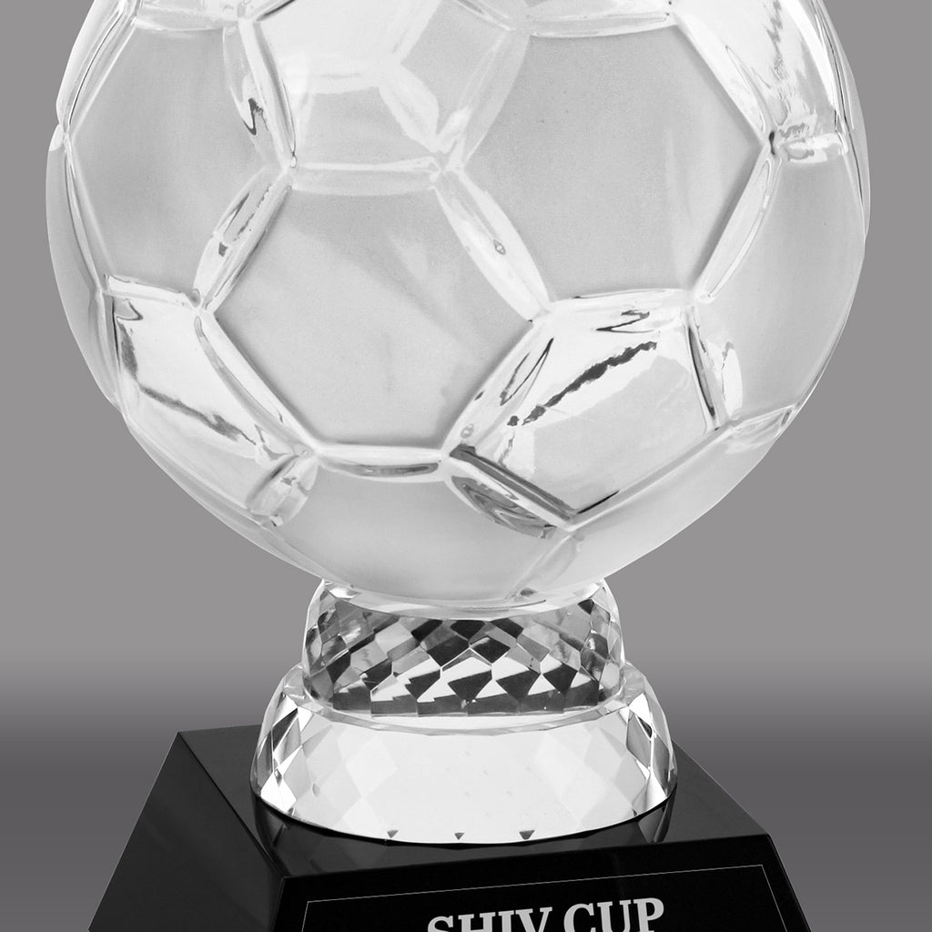 Crystal Soccer Balls on Black Crystal Bases