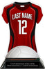 Volleyball Jersey Colorix-T Acrylic Trophy- Red [TACR7-JSY-VB-RED-Q]