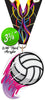 Volleyball Splatters Colorix-M Acrylic Medal [MACR375-SPLT-VB-Q]