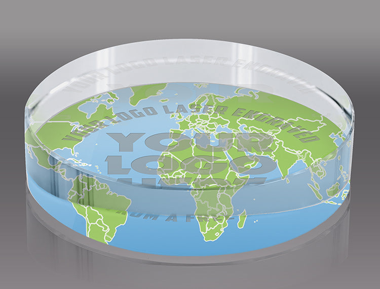 Custom Crystal Round Paperweight Award [CF29PW-3-FC-X]