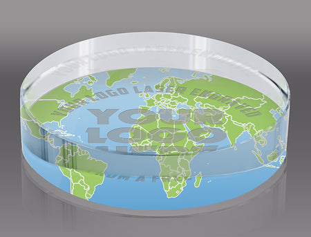 Custom Crystal Round Paperweight Award [CF29PW-3-FC-X]