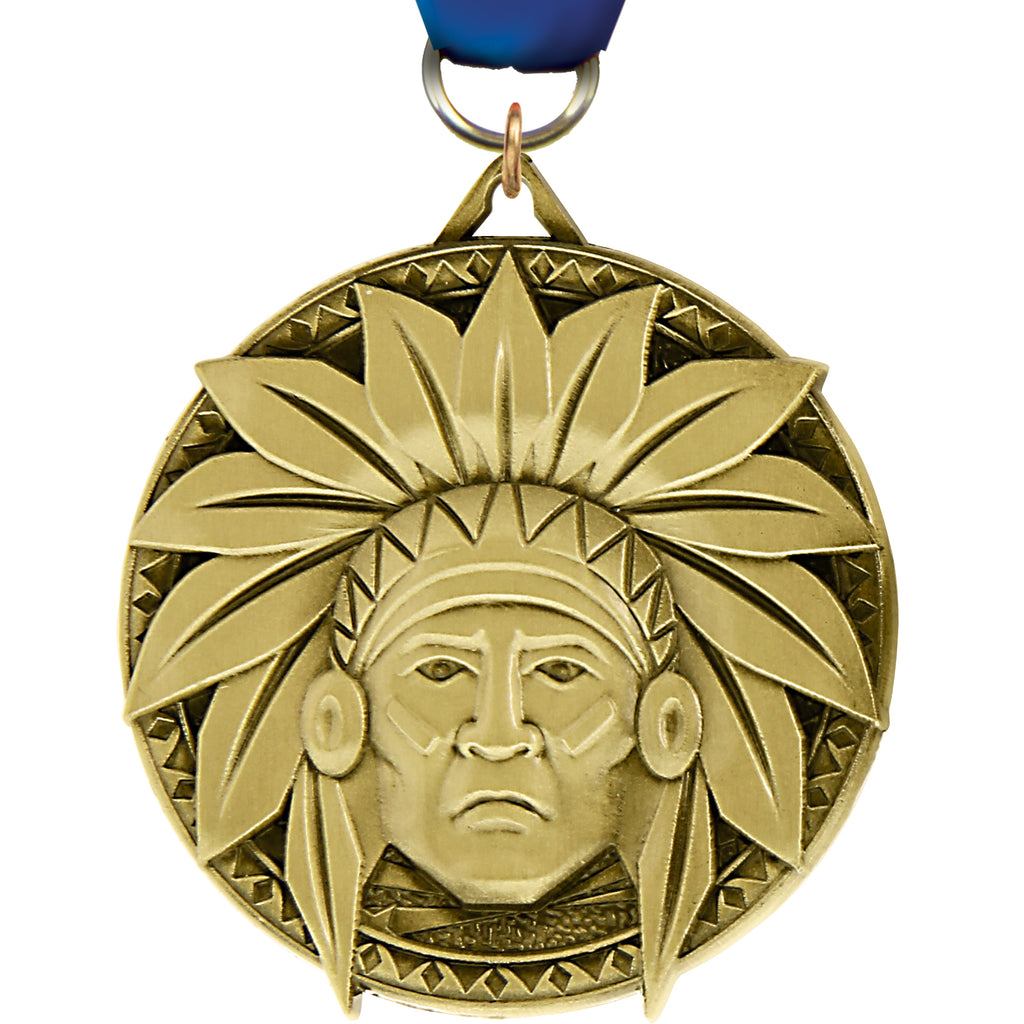 2" Mascot Chiefs/ Braves Ultra-Impact 3-D Medal [MDTD2-MSCT-CHIEF]
